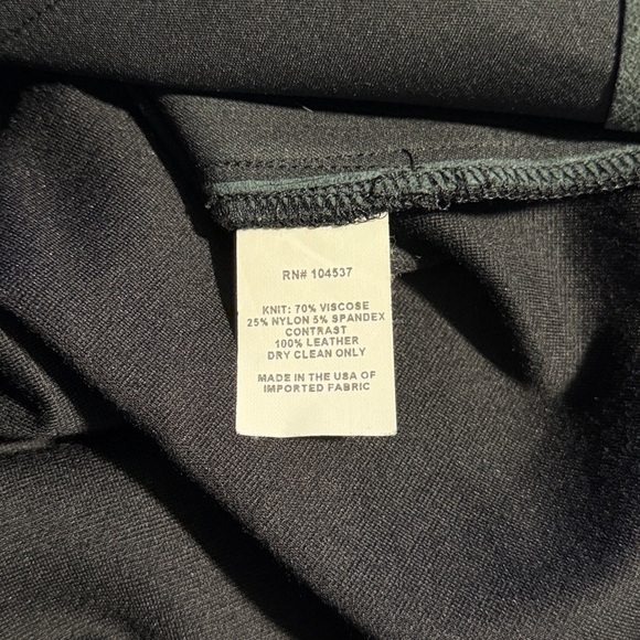 Anthropologie Burning Torch Black Leather Panel Skirt Made in USA Size XS - Picture 6 of 6